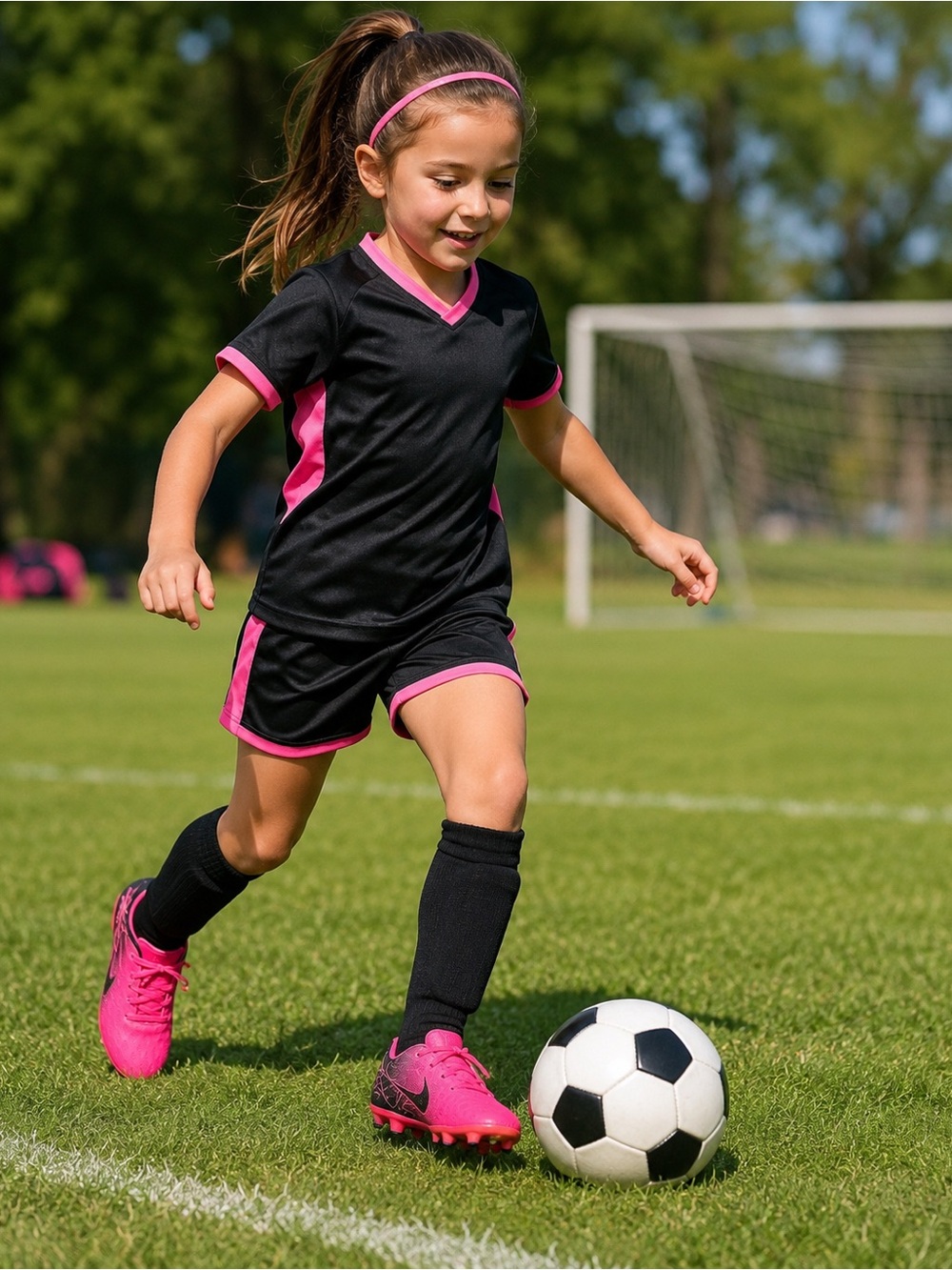 Dream Pairs Kids Soccer Cleats NWOT Pink Black Size 3.5 Youth